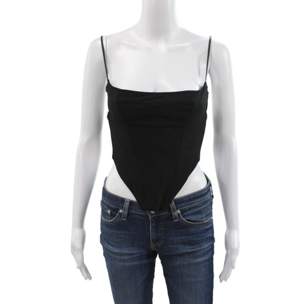 House Of CB Women Black Sweetheart Neck Corset Top Zip Size S